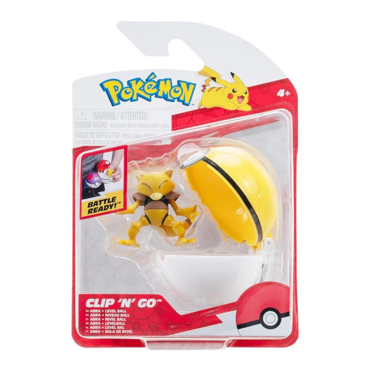 Clip N Go Poke Ball Figure - Abra & Level Ball