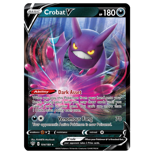 Crobat V - Darkness Ablaze - 104/189 - Holo Ultra Rare