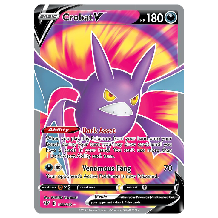 Crobat V - Darkness Ablaze - 182/189 - Holo Ultra Rare Full Art