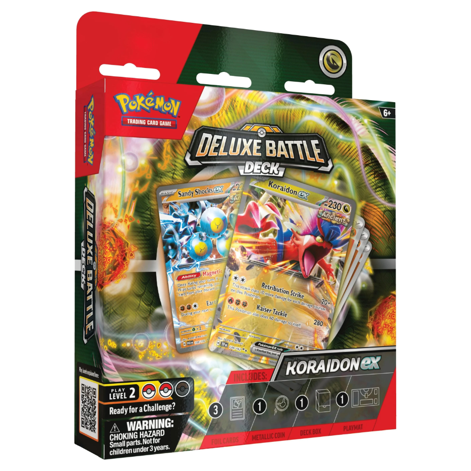 Deluxe Battle Deck featuring Koraidon ex or Miraidon ex