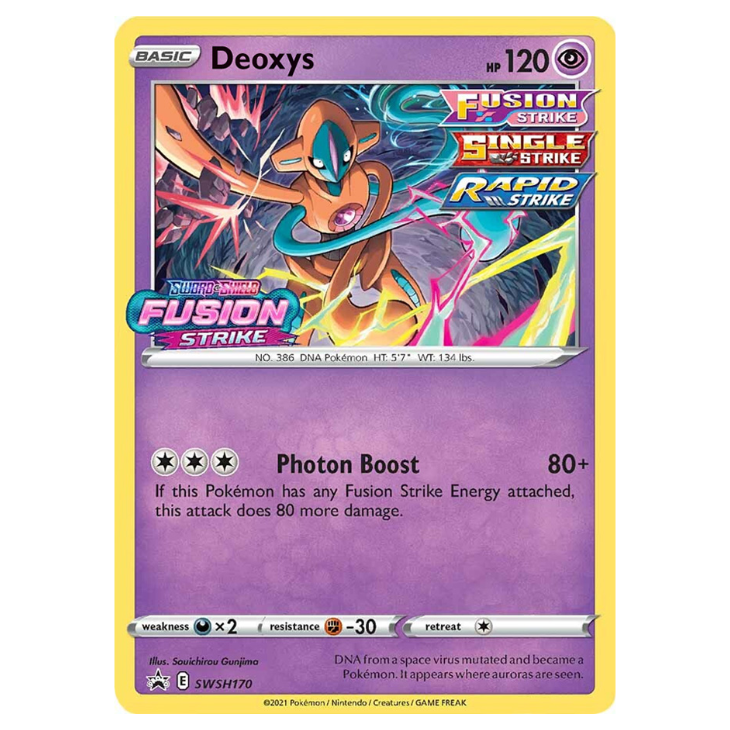 Fusion Strike *SEALED* Holo Promo and 'Evolution pack' featuring Latias, Deoxys, Pyukumuku OR Oricorio