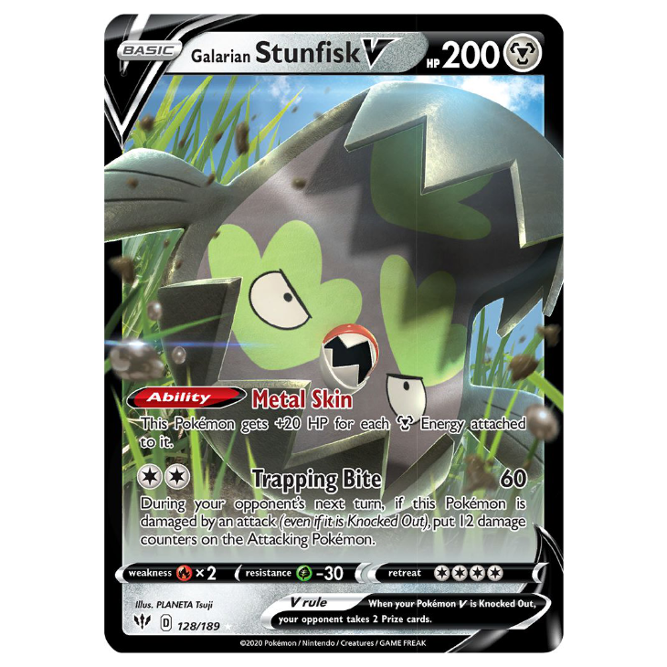 Galarian Stunfisk V - Darkness Ablaze - 128/189