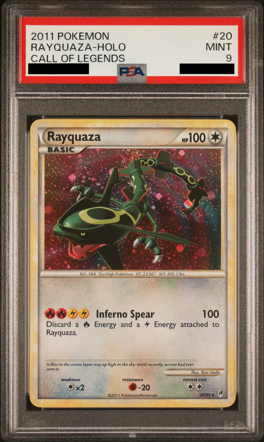 PSA 9 MINT Rayquaza - Call of Legends Holo 20/95