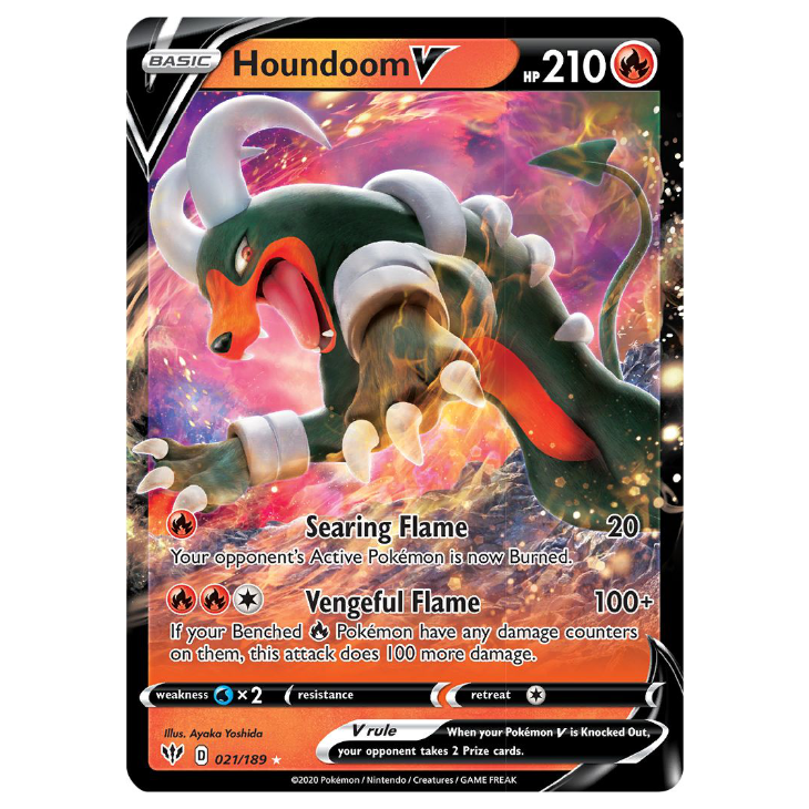 Houndoom V - Darkness Ablaze - 021/189 - Holo Ultra Rare