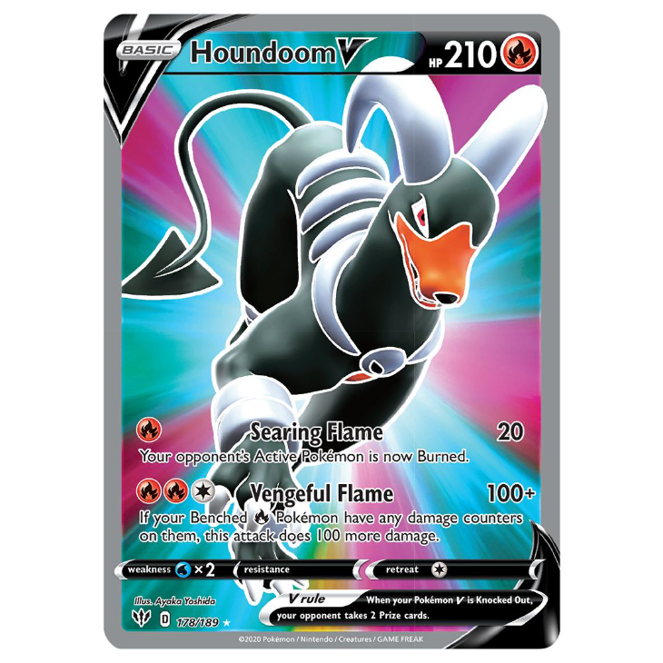 Houndoom V - Darkness Ablaze - 178/189 - Holo Ultra Rare Full Art