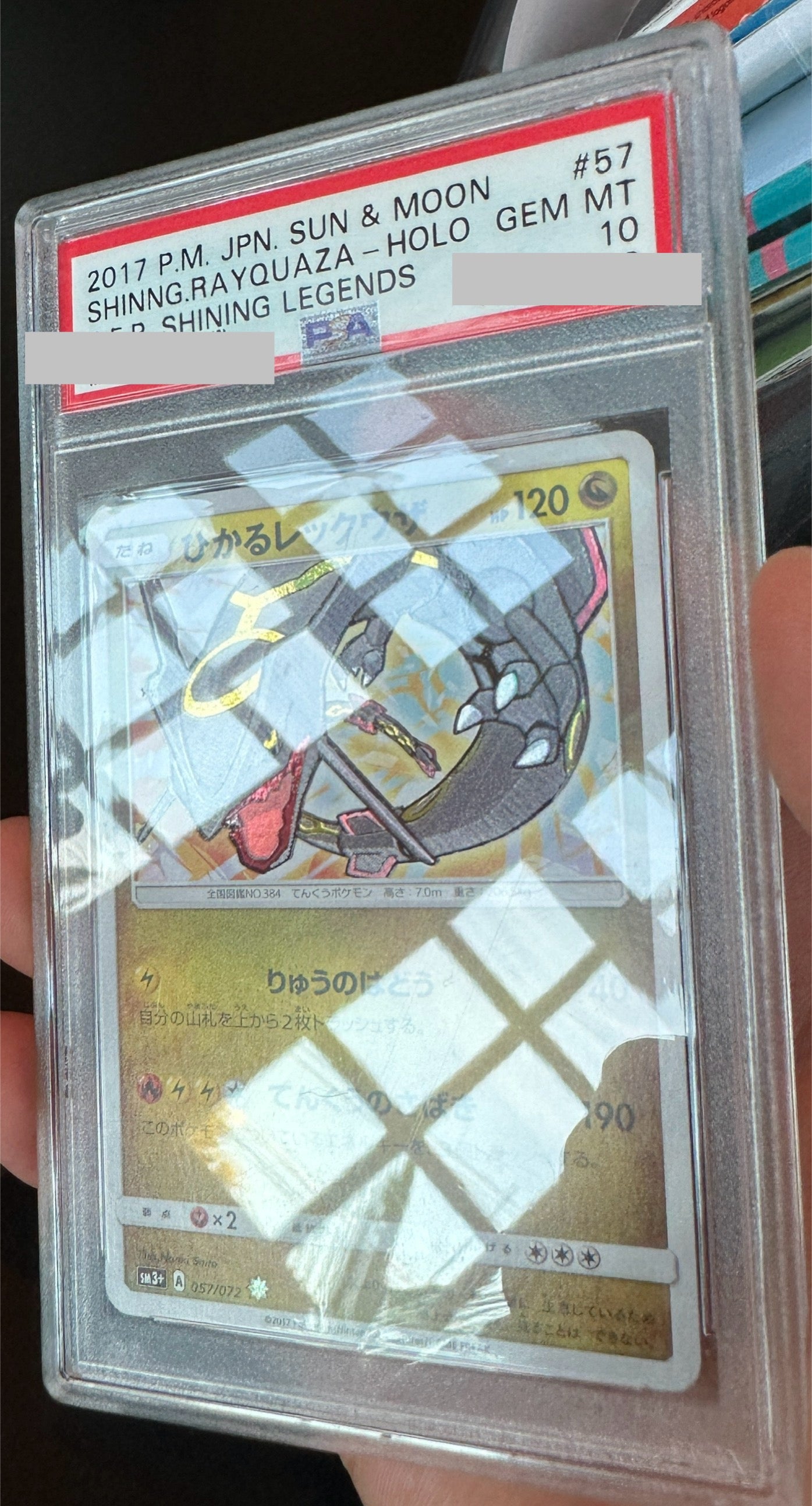 PSA 10 GEM MT Shining Rayquaza - Shining Legends JAPANESE Holo 057/072 **read description**