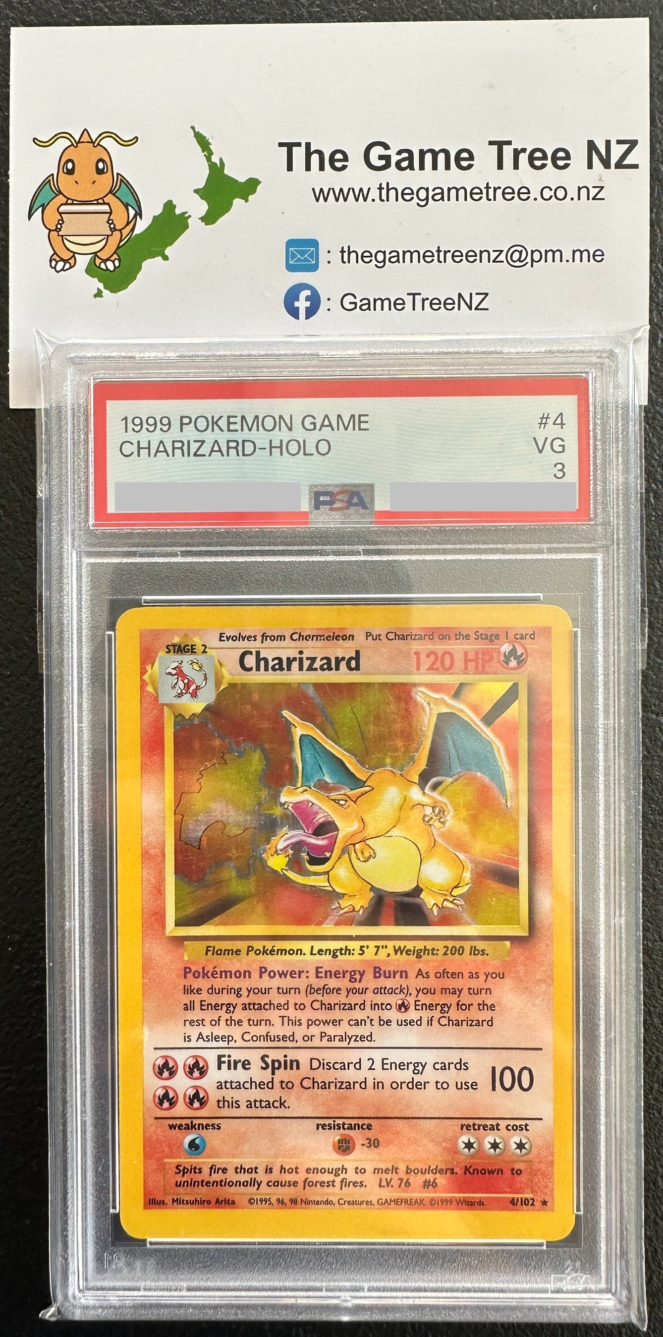 PSA 3 VG Charizard - Base Set Holo 4/102