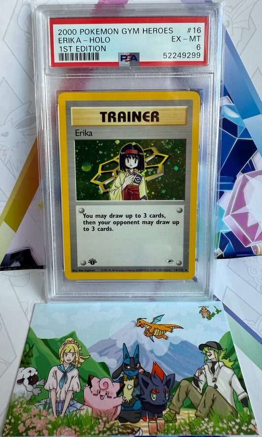 PSA 6 EX-NM Erika - Gym Heroes Holo *1st Edition* 16/132