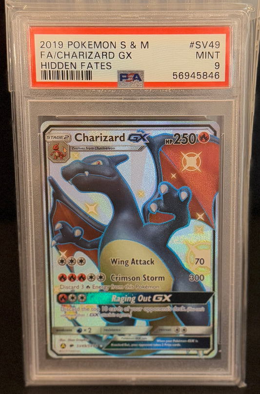 PSA 9 MINT Charizard GX - Hidden Fates Shiny Vault SV49/SV94