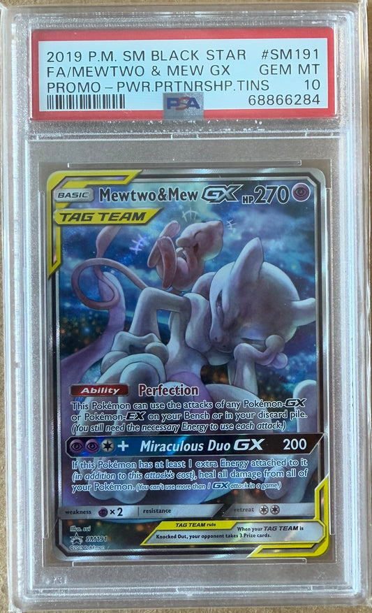 PSA 10 GEM MT Mewtwo & Mew GX - SM Promo SM191
