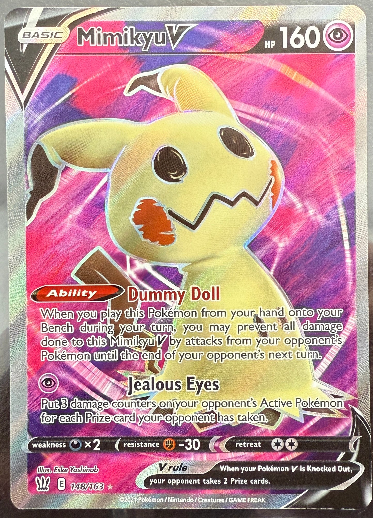 Mimikyu V - Battle Styles - 148/163 - Holo Ultra Rare Full Art
