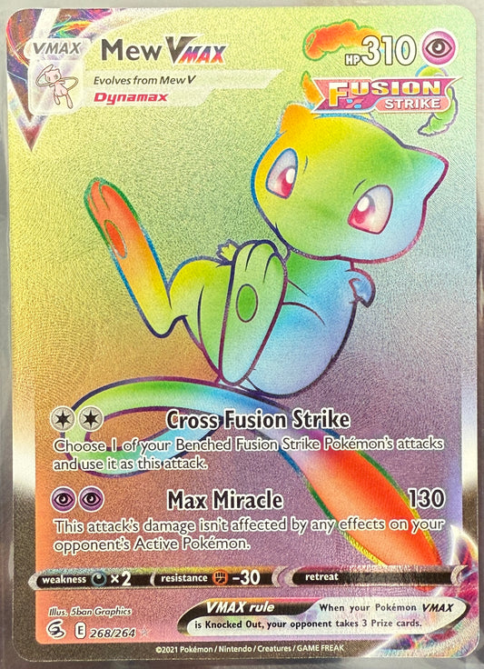 Mew VMAX - Fusion Strike - 268/264 - Holo Rainbow Secret Rare