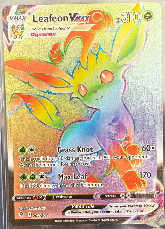 Leafeon VMAX - Evolving Skies - 204/203 - Holo Rainbow Secret Rare