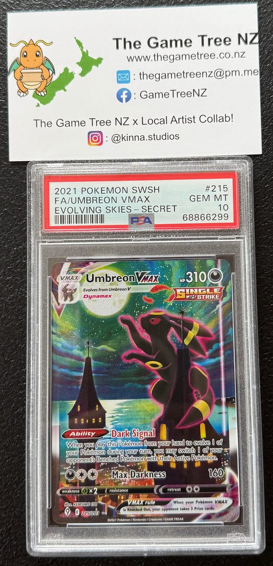 PSA 10 GEM MT Umbreon VMAX - Evolving Skies Alt. Art 215/203 "Moonbreon"