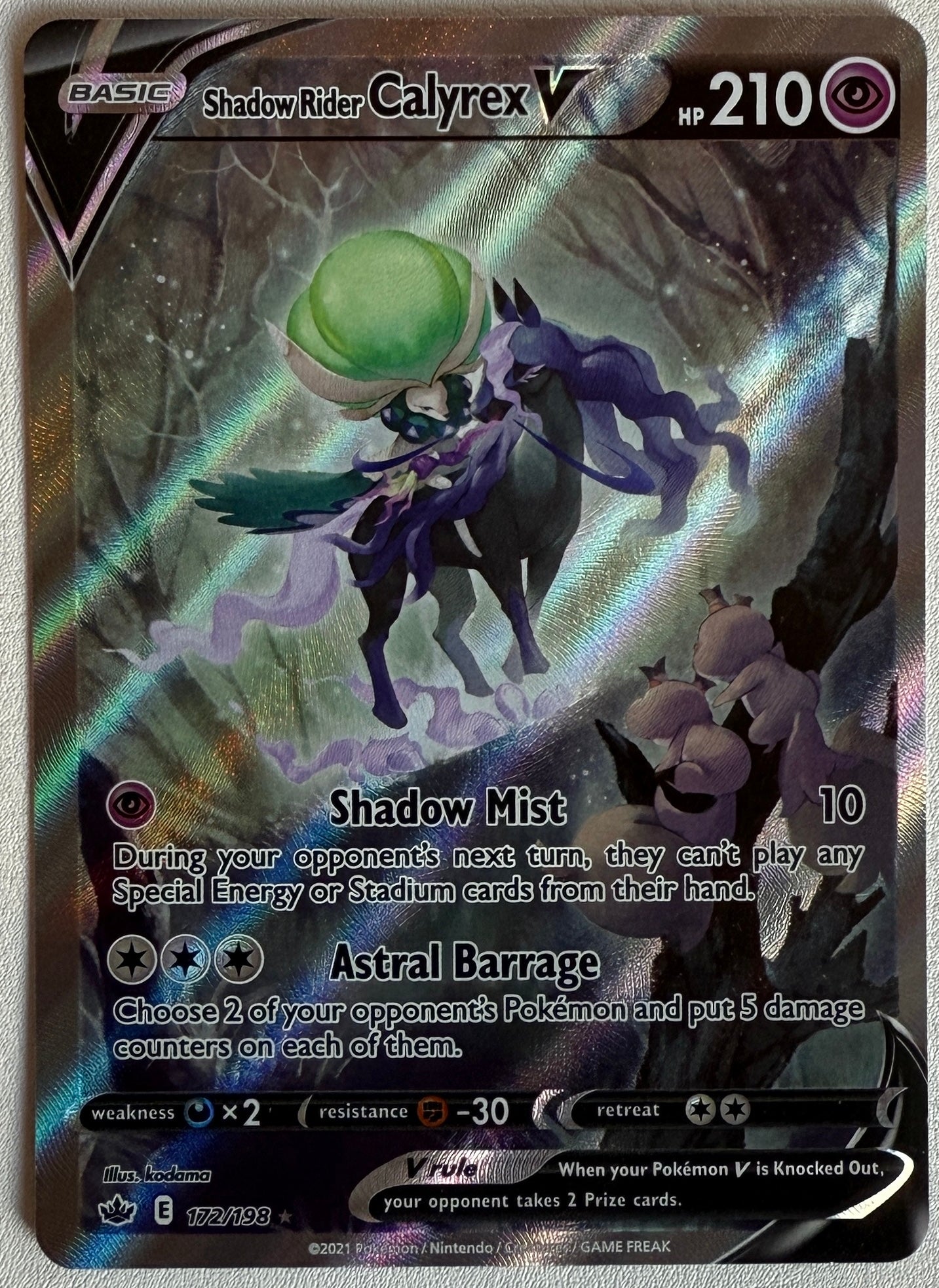 Shadow Rider Calyrex V - Chilling Reign - 172/198 - Alt. Art