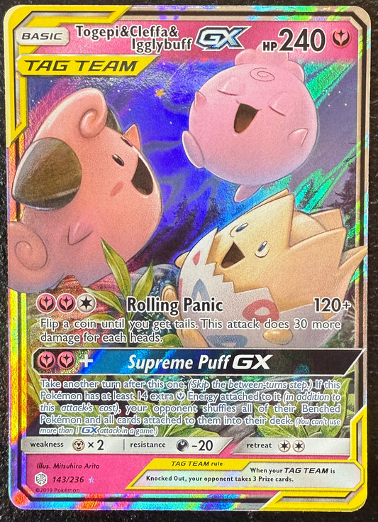 Togepi & Cleffa & Igglybuff GX - Cosmic Eclipse - 143/236 - Ultra Rare