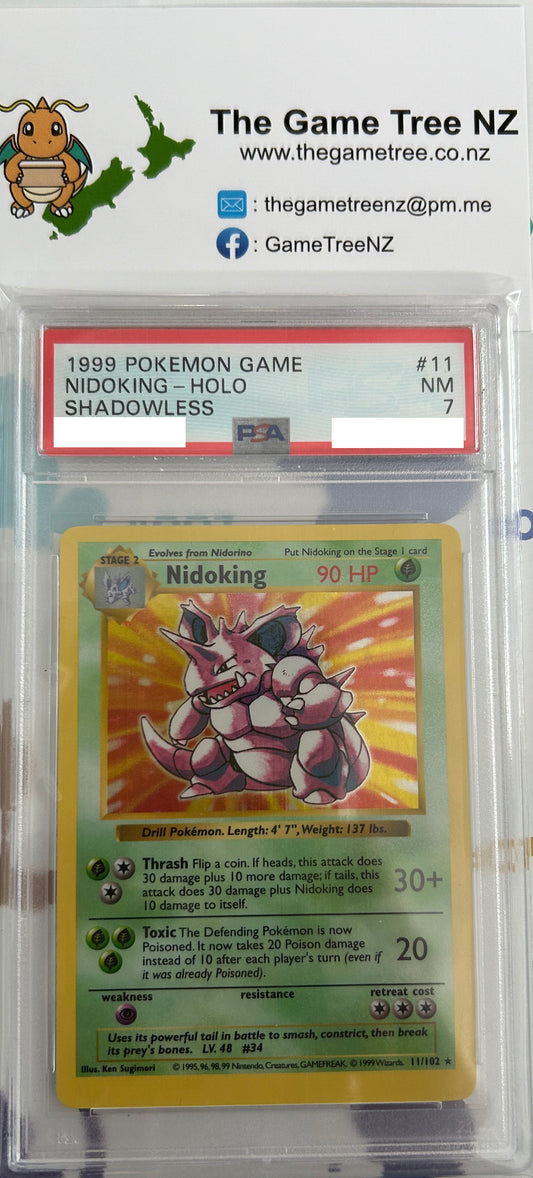 PSA 7 NM Nidoking *Shadowless* - Base Set Holo 11/102