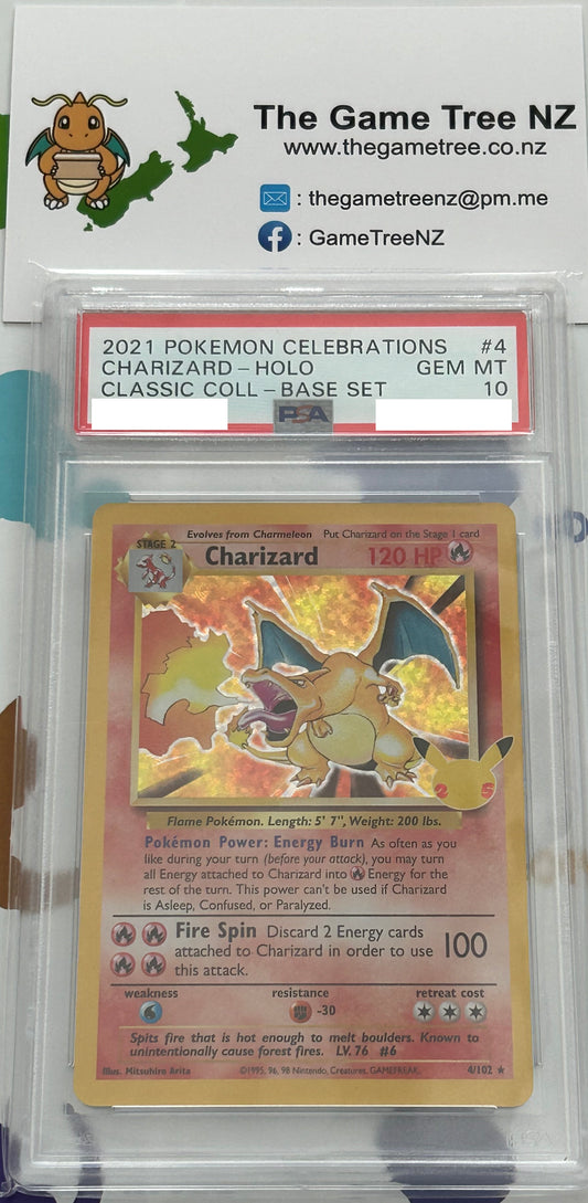 PSA 10 GEM MT Charizard - Celebrations Classic Collection Holo 4/102