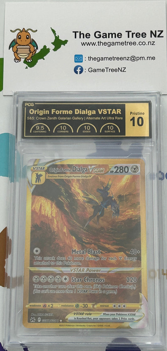 PCG 10 Pristine Origin Forme Dialga VSTAR - Crown Zenith Alternate Art Holo (with sub-grades!)