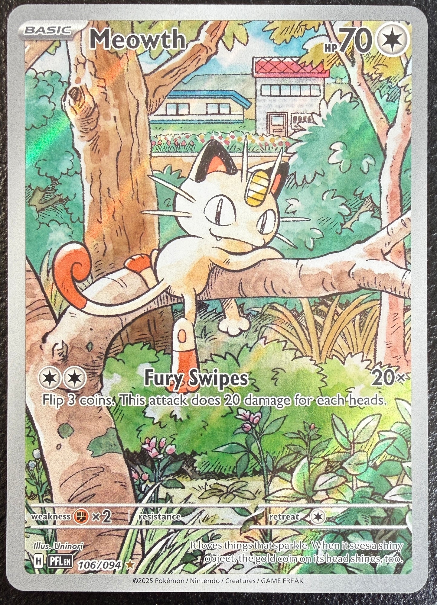 Meowth - Phantasmal Flames - 106/094 - Illustration Rare