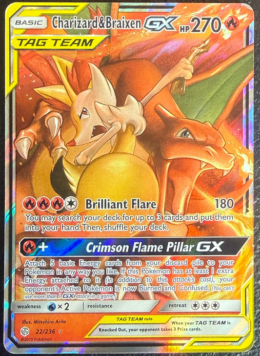 Charizard & Braixen GX - Cosmic Eclipse - 22/236 - Ultra Rare