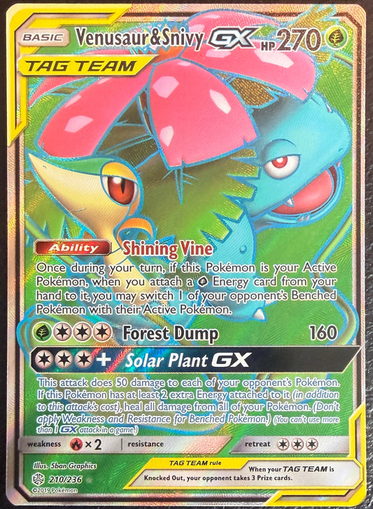 Venusaur & Snivy GX - Cosmic Eclipse - 210/236 - Full Art Ultra Rare