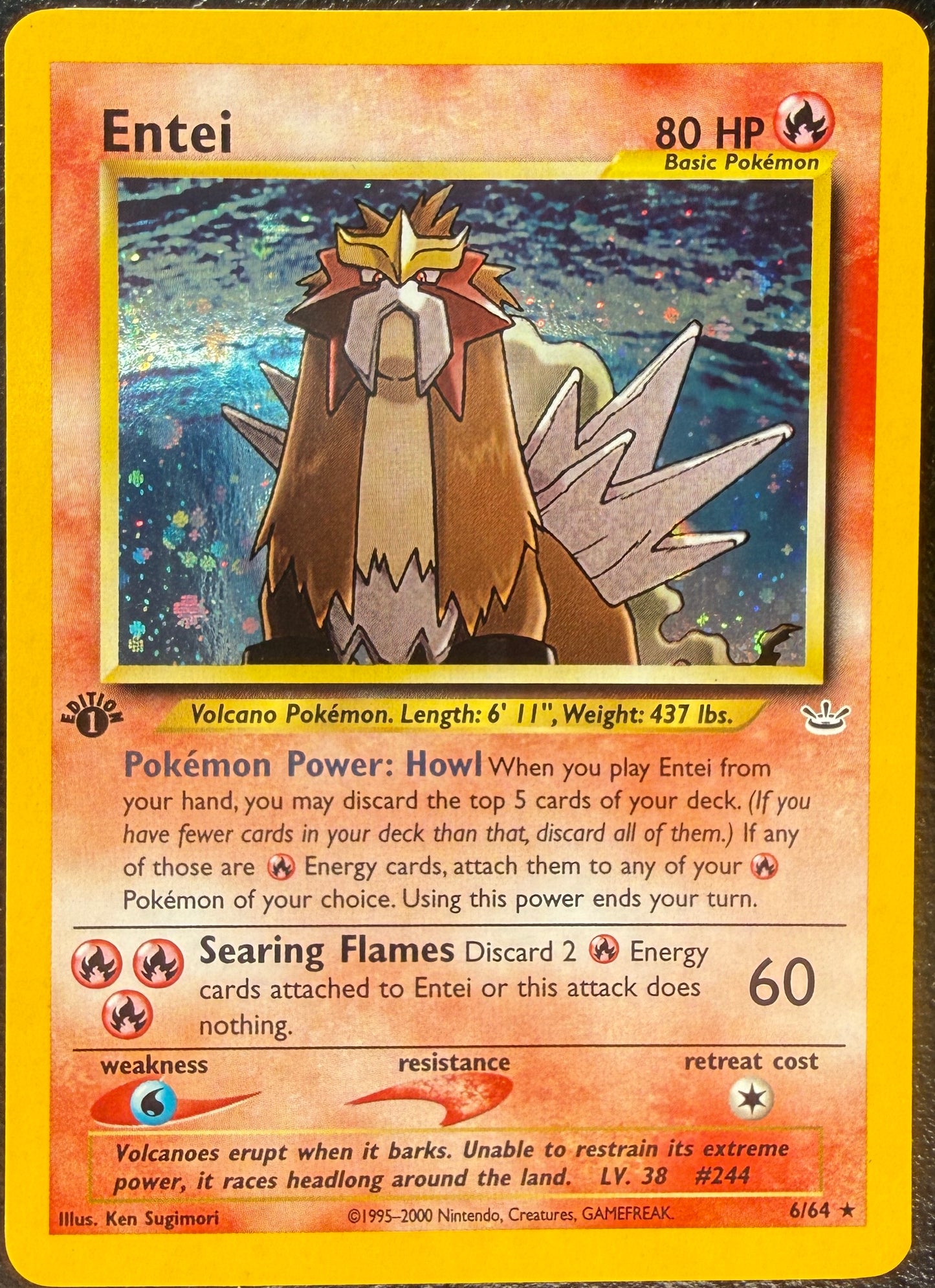 Entei *1ST EDITION* - Neo Revelation - 6/64 - Holo Rare (MP)