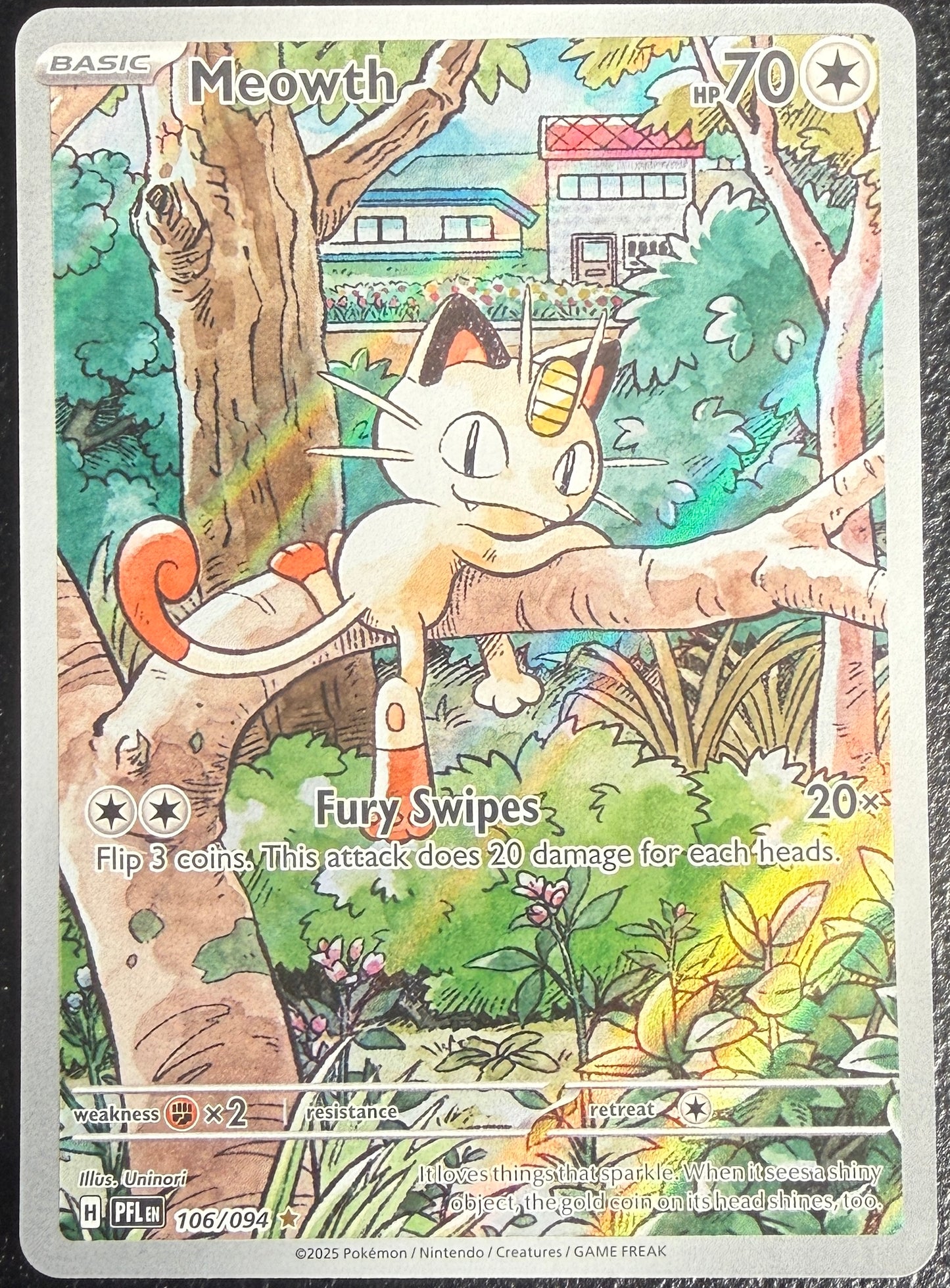 Meowth - Phantasmal Flames - 106/094 - Illustration Rare