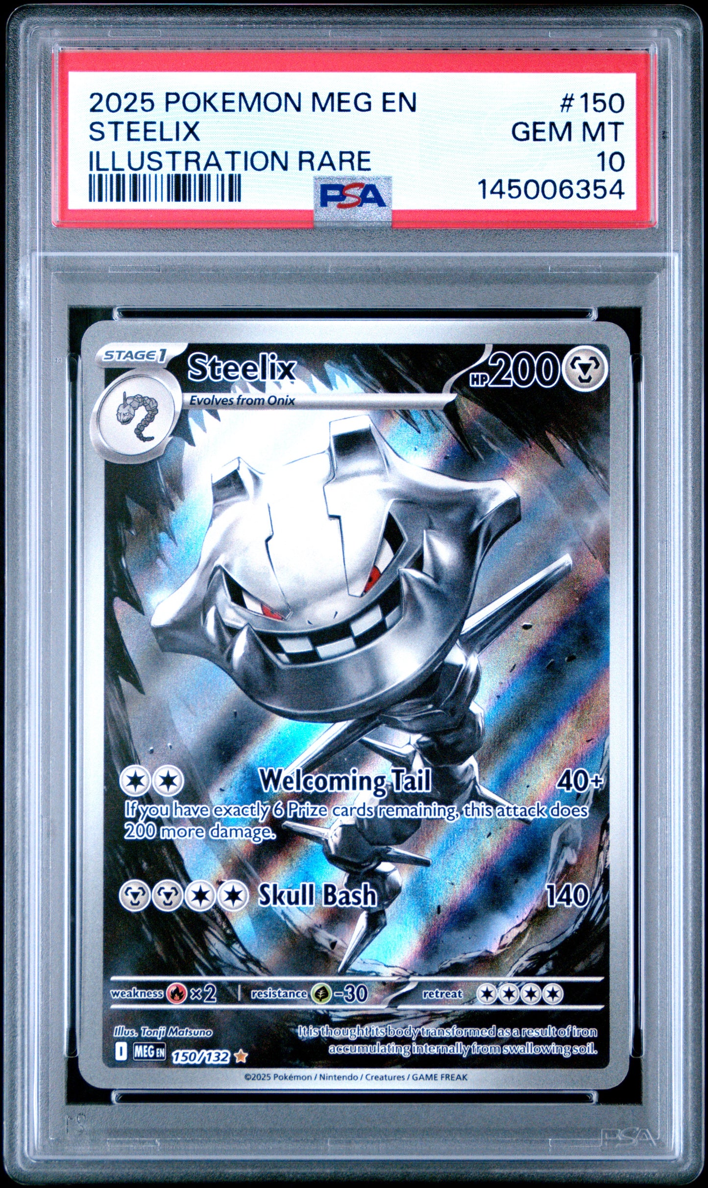 PSA 10 GEM MT Steelix - Mega Evolution Illustration Rare 150/132