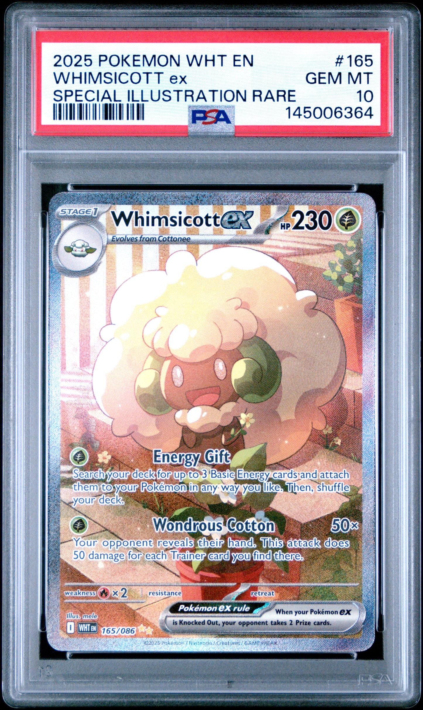 PSA 10 GEM MT Whimsicott ex - White Flare Special Illustration Rare 165/086