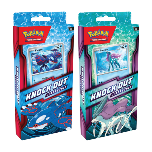 Knock Out Collection featuring either Kyogre or Suicune