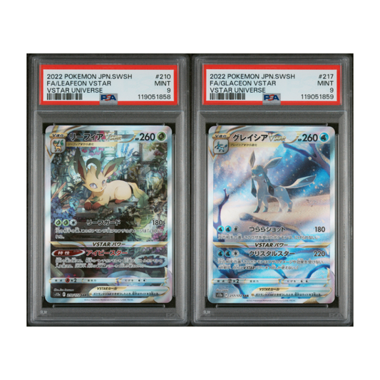 **Sequential Slabs!** PSA 9s Leafeon VSTAR 210/172 & Glaceon VSTAR SARs 217/172 *Japanese*