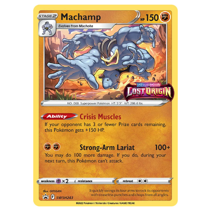 Pokemon Machamp SWSH243 - Lost Origin Build & Battle Promo Card