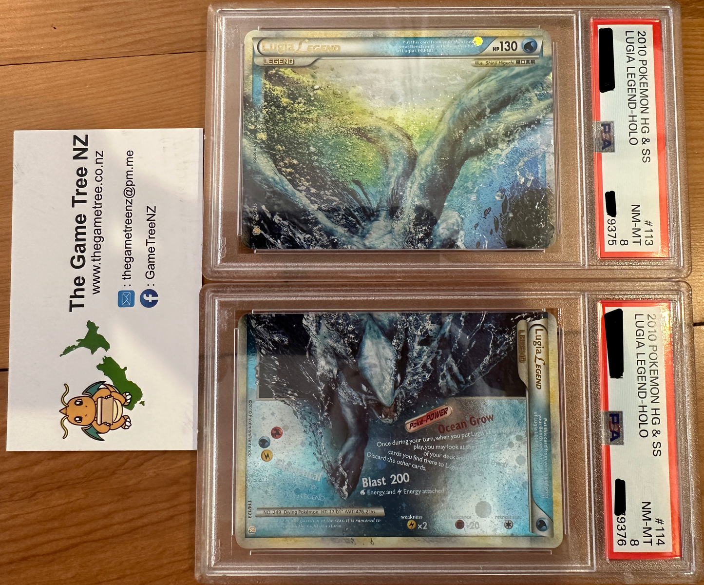 **Sequential Slabs!** PSA 8 NM-MT Lugia Legend - HeartGold & SoulSilver Holo 113/123 & 114/123