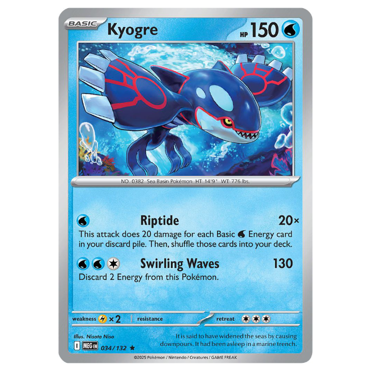 Kyogre - Mega Evolution - 034/132 - Promo Holo Rare
