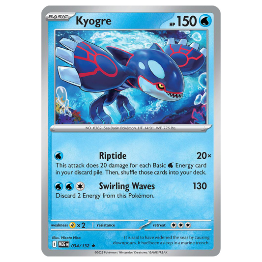 Kyogre - Mega Evolution - 034/132 - Promo Holo Rare