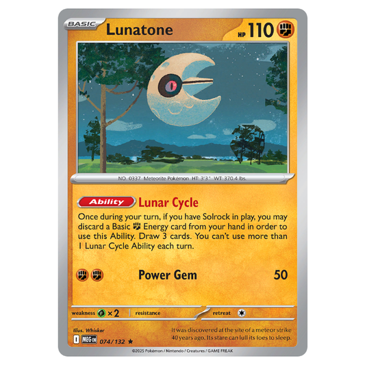 Lunatone - Mega Evolution - 074/132 - Holo Rare