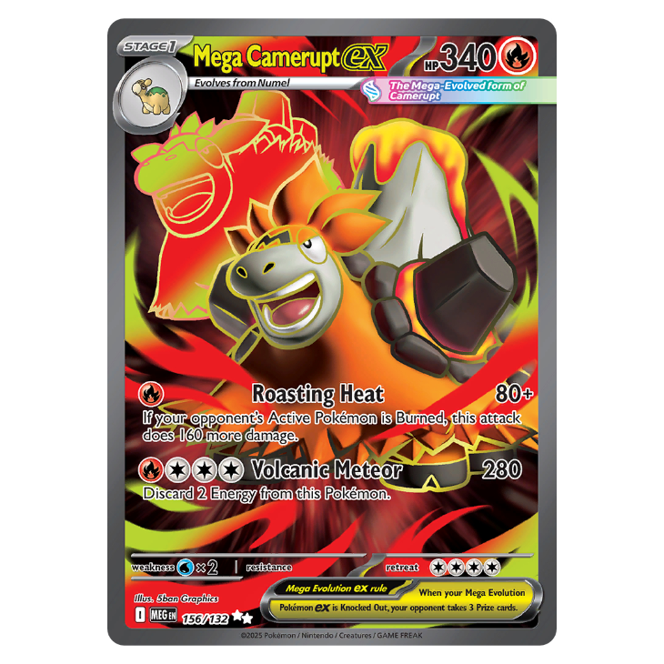 Mega Camerupt ex - Mega Evolution - 156/132 - Full Art Ultra Rare