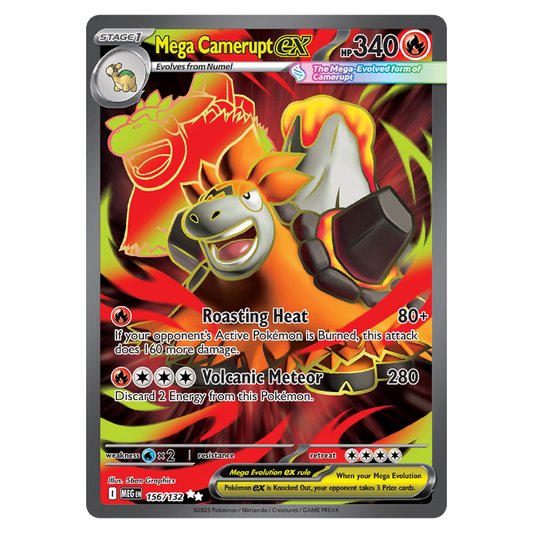 Mega Camerupt ex - Mega Evolution - 156/132 - Full Art Ultra Rare