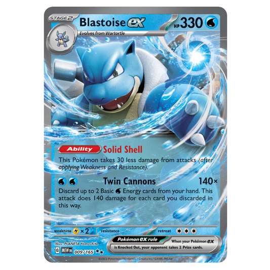 Blastoise ex - 151 - 009/165 - Double Rare