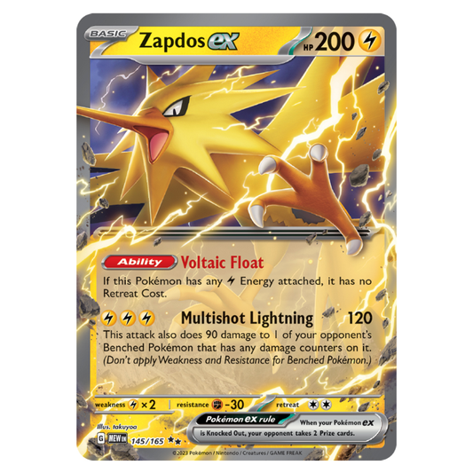 Zapdos ex - 151 - 145/165 - Double Rare