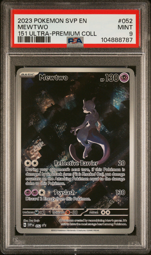 PSA 9 MINT Mewtwo - 151 UPC Alt. Art Promo SVP052