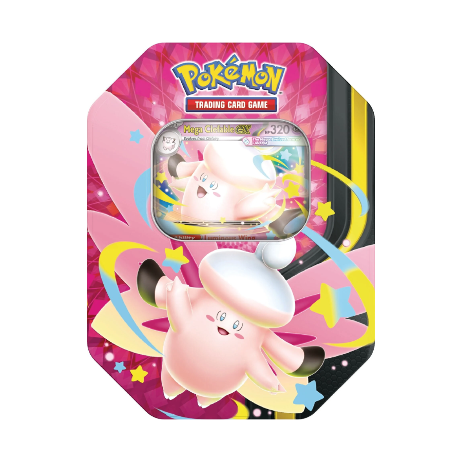 Mega Moonlight Tin featuring Mega Clefable ex or Mega Gengar ex (LIMIT 1x OF EACH)