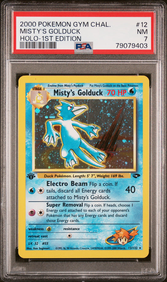 PSA 7 NM Misty's Golduck - *1st Edition* Gym Challenge Holo 12/132