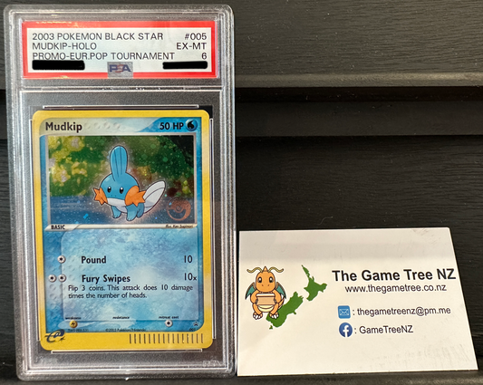 PSA 6 EX-MT Mudkip - Promo European POP Tournament Holo 005