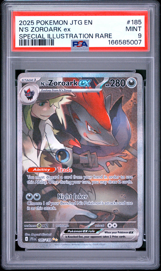 PSA 9 MINT N's Zoroark ex - Journey Together SIR 185/159