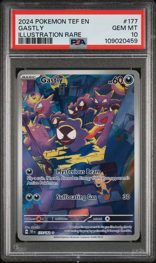 PSA 10 GEM MT Gastly - Temporal Forces Illustration Rare 117/162