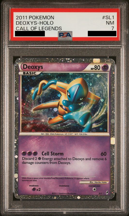 PSA 7 NM Deoxys (Shiny) - Call of Legends Ultra Rare Holo SL1