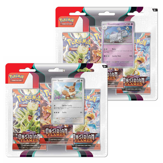 Obsidian Flames 3x Booster Pack Blister with either Eevee/Houndstone Promo