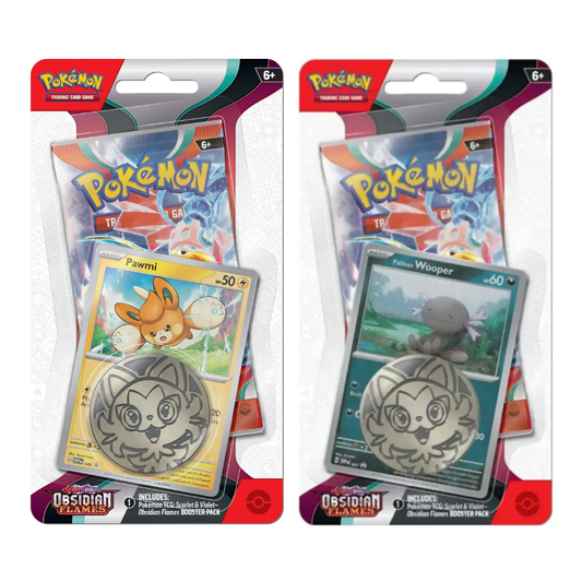 Obsidian Flames Single Booster Blister with either Pawmi or Wooper Promo